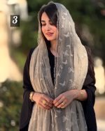 شال شیفون پروانه گاندوزی وارداتی(1479) - Image 3
