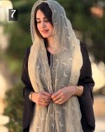 شال شیفون پروانه گاندوزی وارداتی(1479) - Image 7