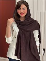 شال پلیسه دور لمه شاین قهوای(749)