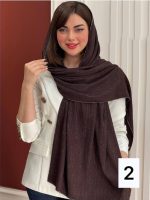 شال پلیسه دور لمه شاین قهوای(749) - Image 6