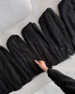 شال توری مشکی  دانتل(۵۴۸۰)